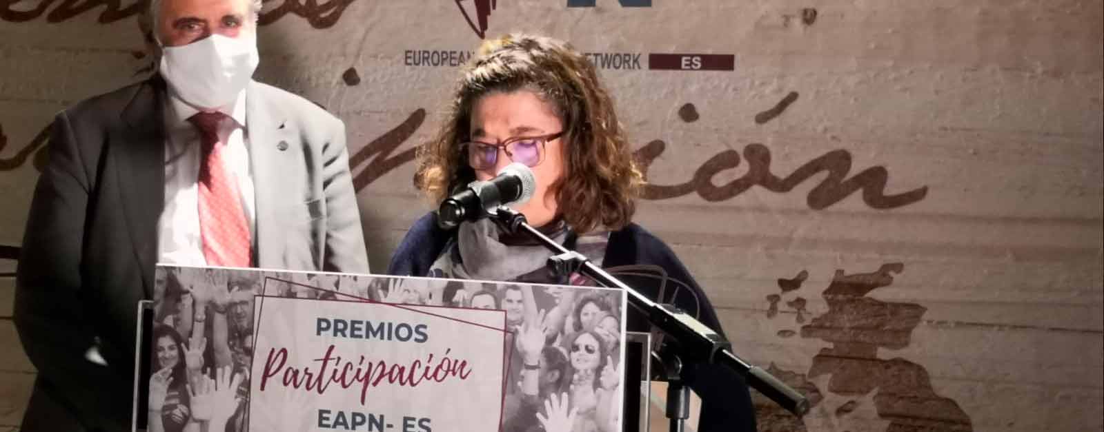 Celeste en su discurso de agradecimiento