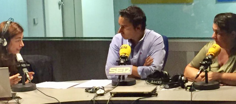 Javier Luengo y Nathalie Olano en el estudio