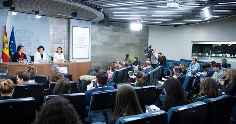 Imagen rueda de prensa posterior Consejo de Ministros