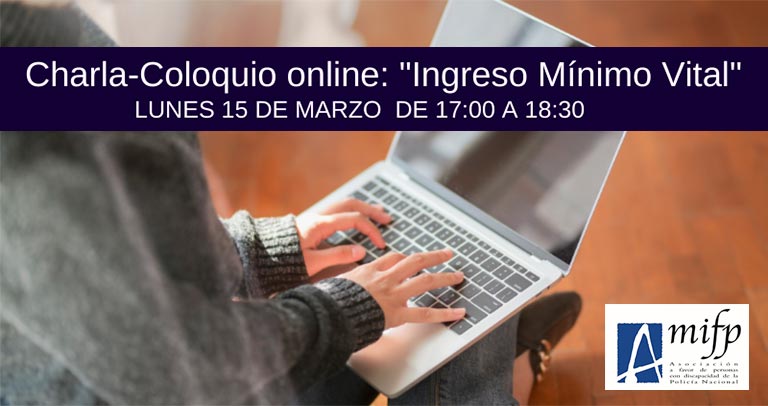 Cartel de la charla de Amifp sobre Ingreso Mínimo Vital