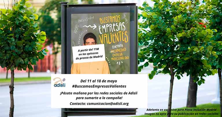 Cartel exterior de la campaña de Adisli para empresas