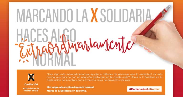 Marcando la X Solidaria haces algo extraordinariamente normal