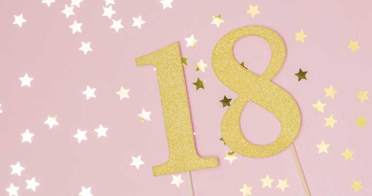 Un cartel de 18 cumpleaños